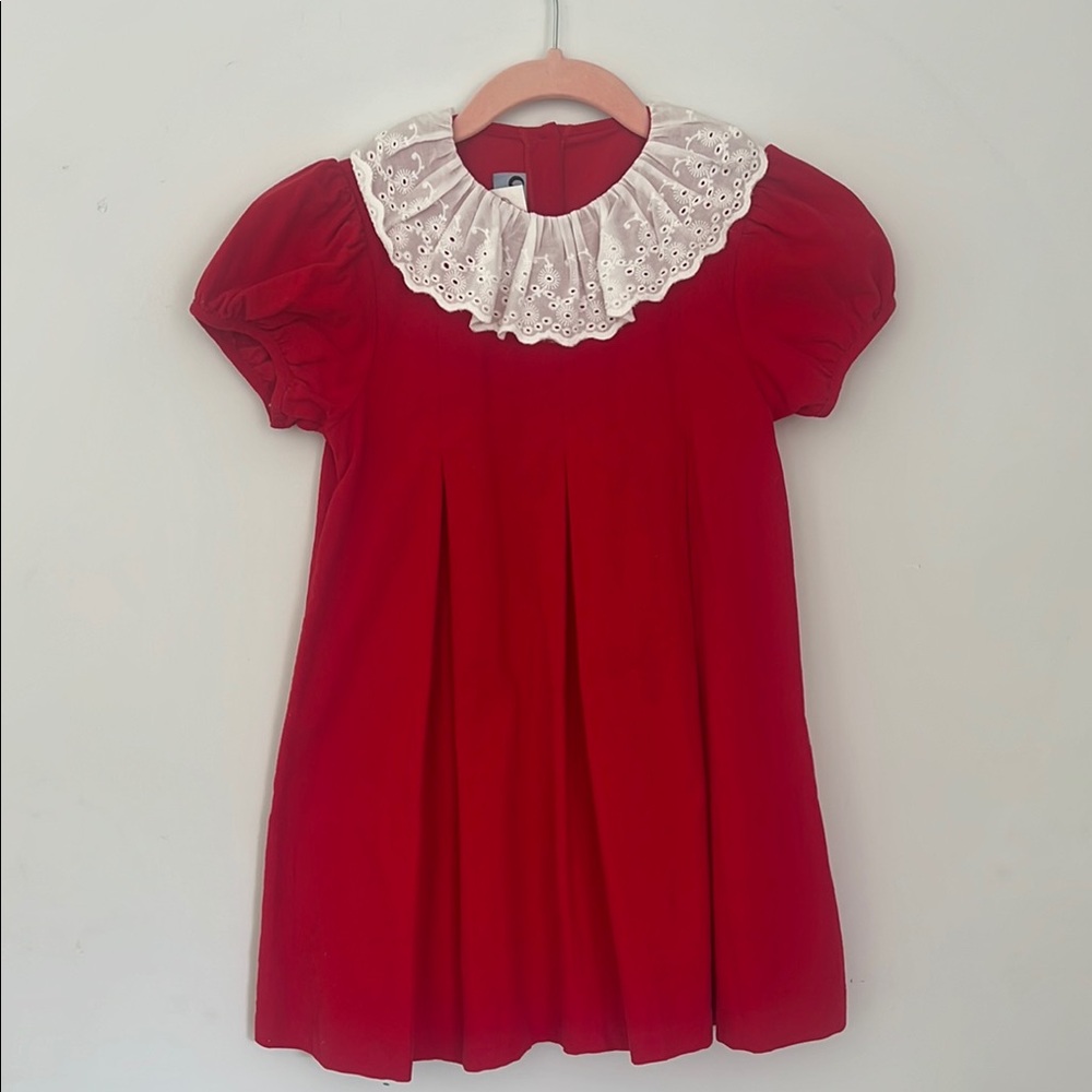 Red corduroy Crescent Moon Children dress